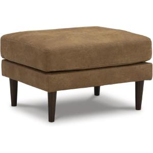 Signature Design by Ashley Telora Contemporary Faux Leather Ottoman, Brown & Black