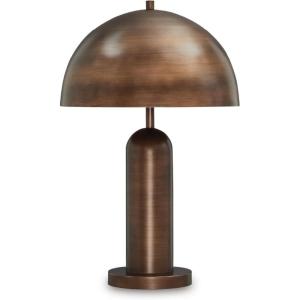 Signature Design by Ashley Wendfield Industrial Metal Table Lamp with On-Off Switch and 2 Sockets, Dark Brown