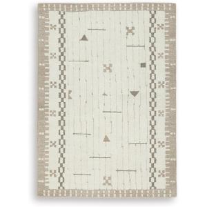 Signature Design by Ashley Wyscott Contemporary 8 x 10 High Pile Marble Abstract Design Rug, Beige, Gray & Black(Cream/Brown/Taupe)