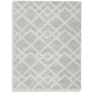 Signature Design by Ashley Wyscott Contemporary 8 x 10 High Pile Marble Abstract Design Rug, Beige, Gray & Black(Gray/Ivory)