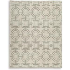 Signature Design by Ashley Wyscott Contemporary 8 x 10 High Pile Marble Abstract Design Rug, Beige, Gray & Black(Ivory/Gray)