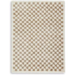 Signature Design by Ashley Wyscott Contemporary 8 x 10 High Pile Marble Abstract Design Rug, Beige, Gray & Black(Taupe/Ivory)