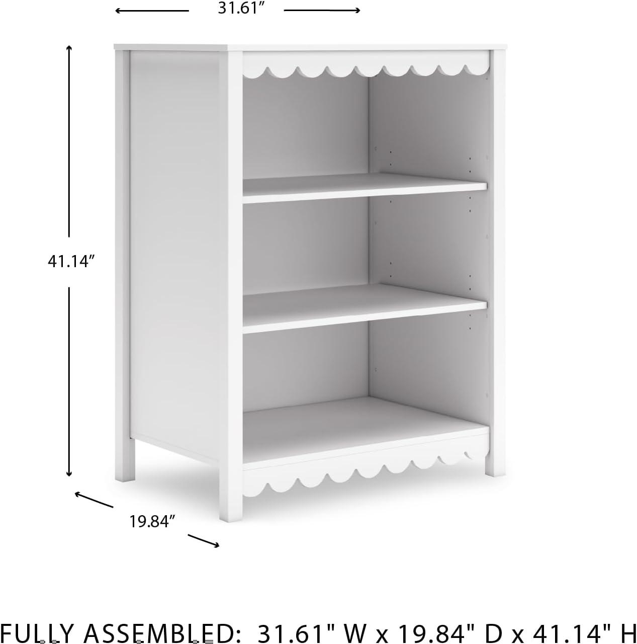 imageSignature Design by Ashley Hallityn Modern Freestanding 3Tier Bookcase with 2 Adjustable Shelves White