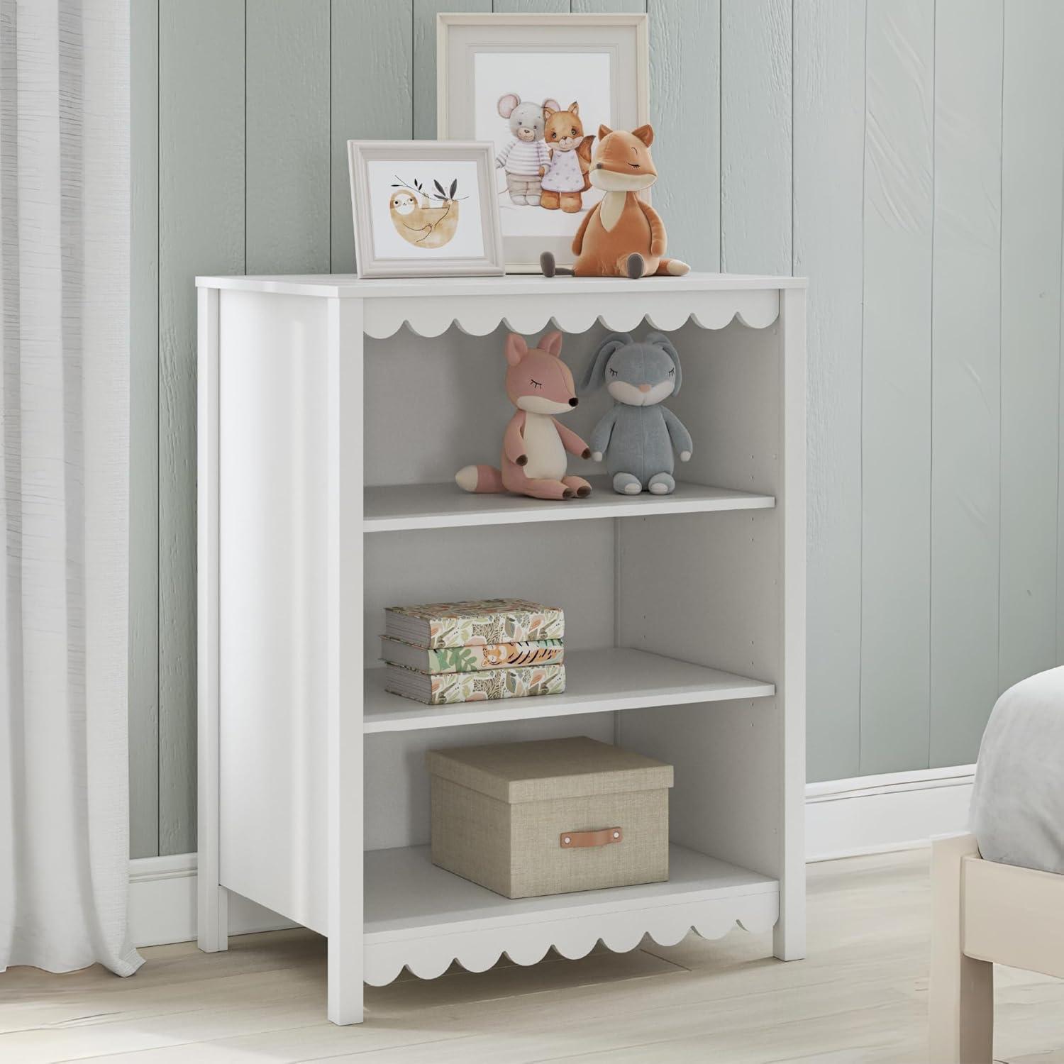 imageSignature Design by Ashley Hallityn Modern Freestanding 3Tier Bookcase with 2 Adjustable Shelves White