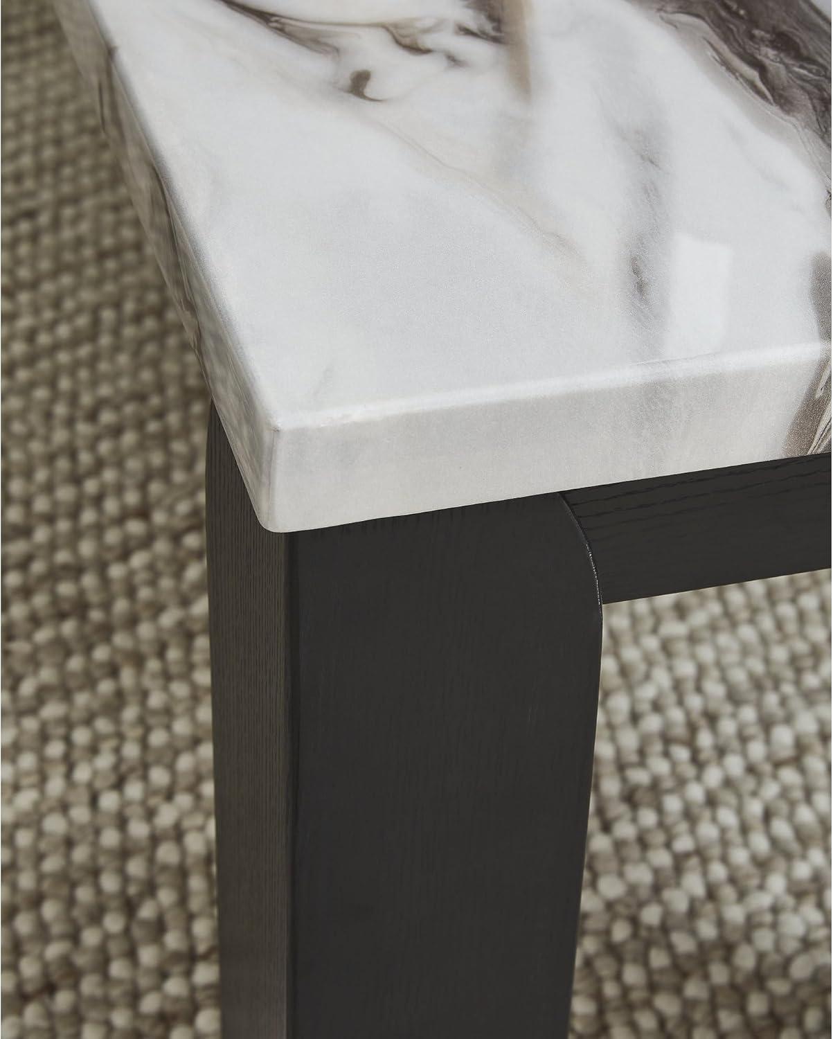 imageSignature Design by Ashley Jazmore Contemporary Table Set with Faux Marble Top Set of 3 Dark Brown