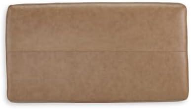 imageSignature Design by Ashley Luigi Contemporary Firmly Cushioned Leather Tufted Rectangular Ottoman Dark BrownBrown