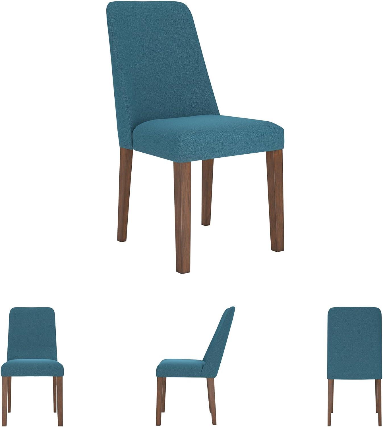 imageSignature Design by Ashley Lyncott Contemporary Dining Room Upholstered Side Chair with Foam Cushion 2 Count Yellow ampamp BrownBlue Brown