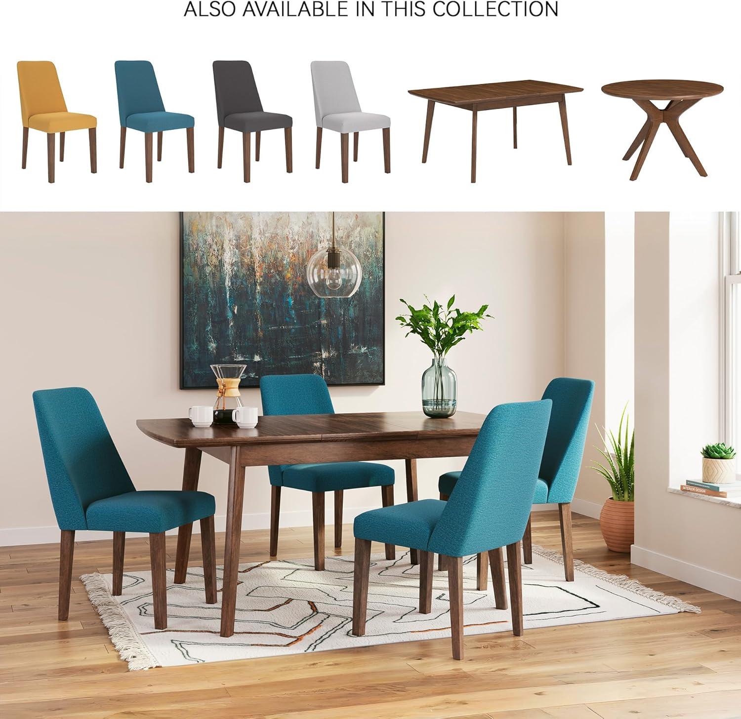 imageSignature Design by Ashley Lyncott Contemporary Dining Room Upholstered Side Chair with Foam Cushion 2 Count Yellow ampamp BrownBlue Brown