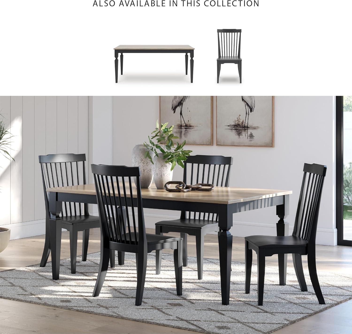 imageSignature Design by Ashley Owingsville Rustic Farmhouse Dining Room Table Black ampamp BrownGrayish BrownBlack