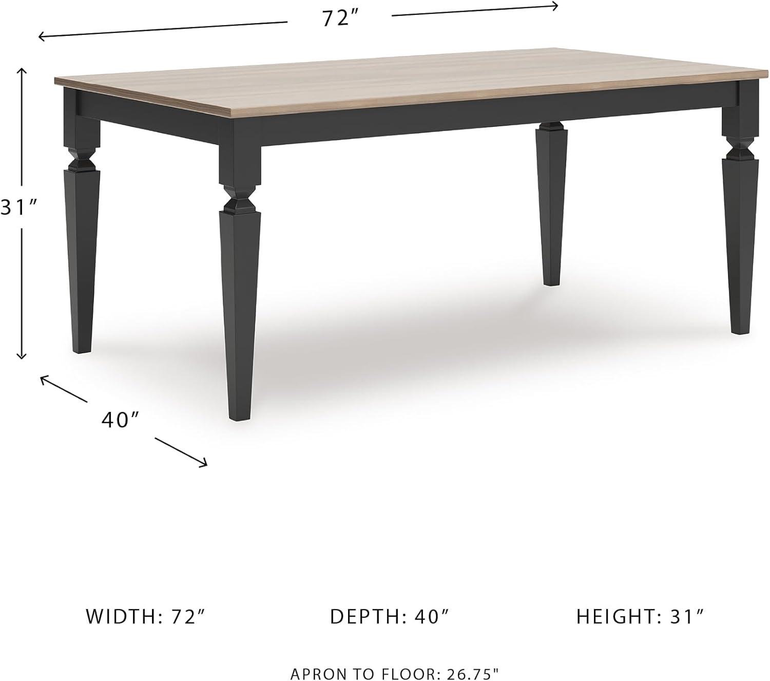 imageSignature Design by Ashley Owingsville Rustic Farmhouse Dining Room Table Black ampamp BrownGrayish BrownBlack