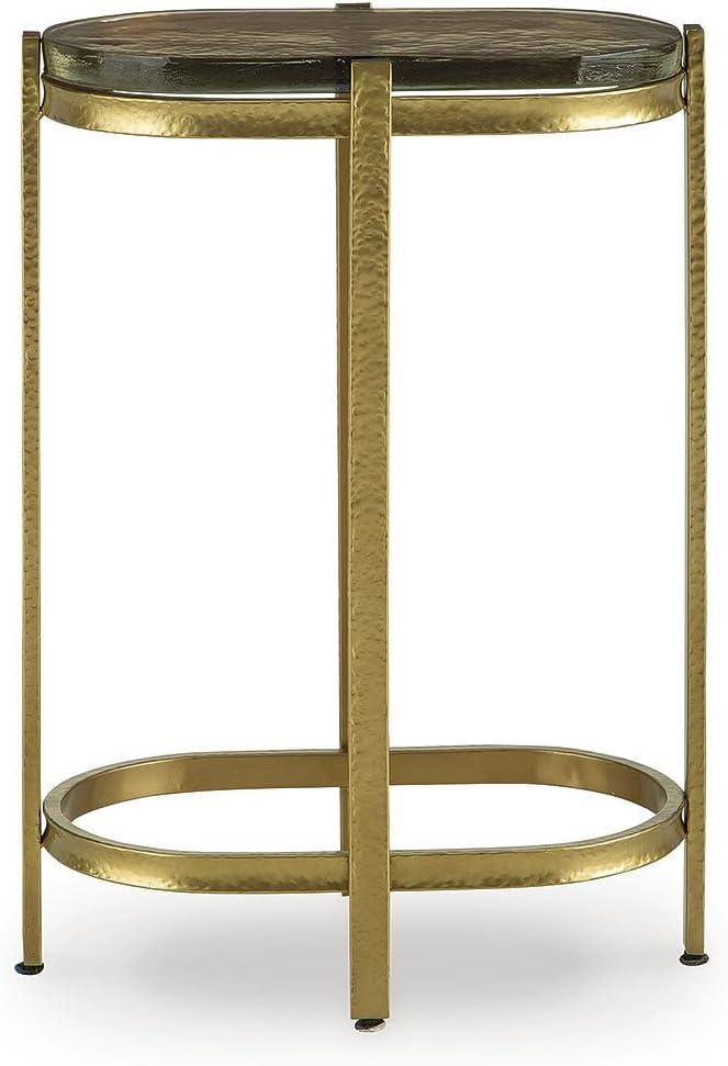 imageSignature Design by Ashley Porterville Modern Accent Table with Cast Glass Top Gold