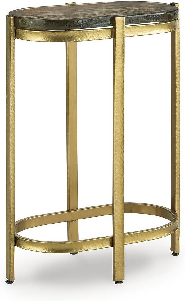 imageSignature Design by Ashley Porterville Modern Accent Table with Cast Glass Top Gold