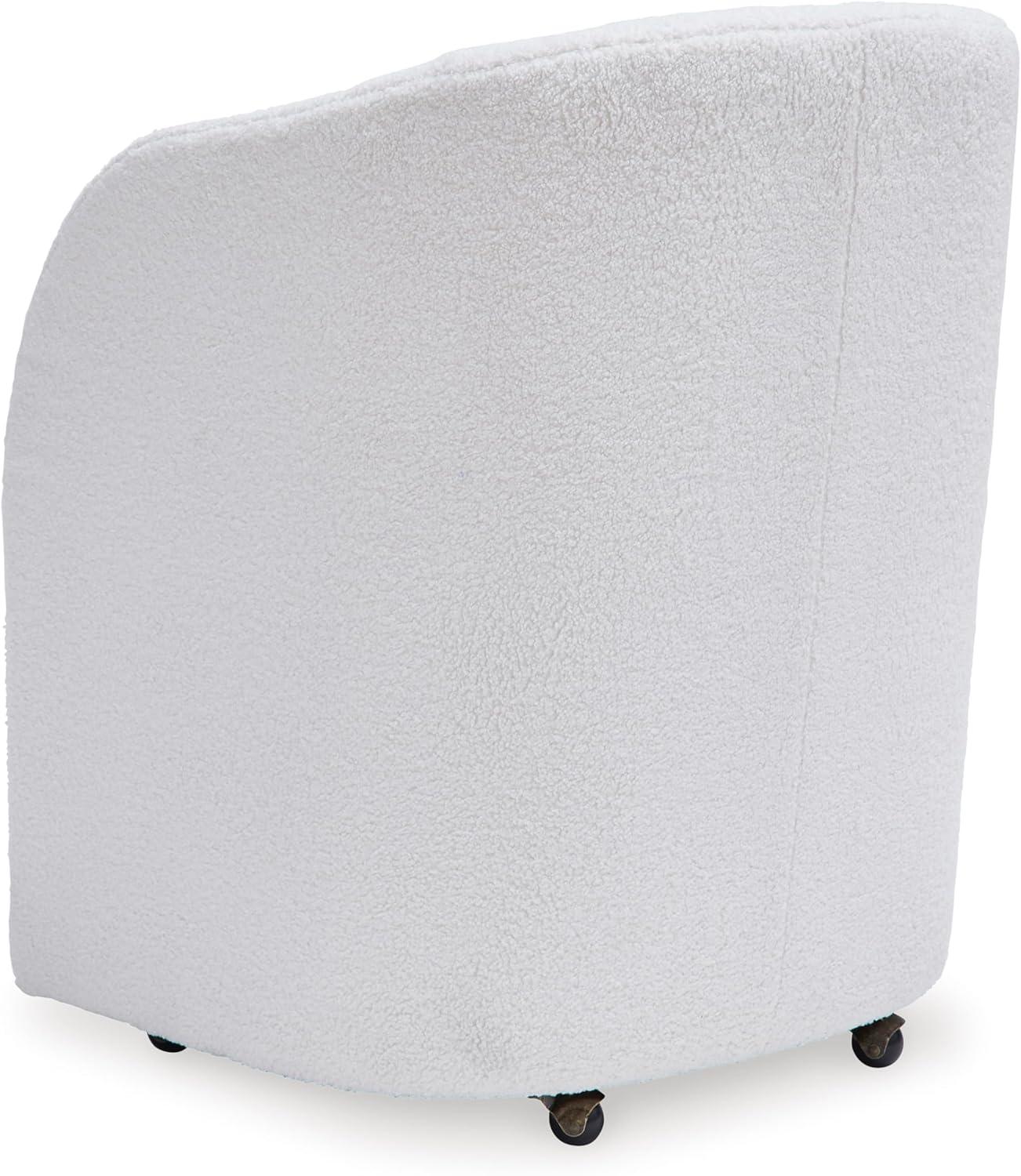 imageSignature Design by Ashley Rowanbeck Contemporary Upholstered Dining Chair with Casters Set of 2 WhiteWhite