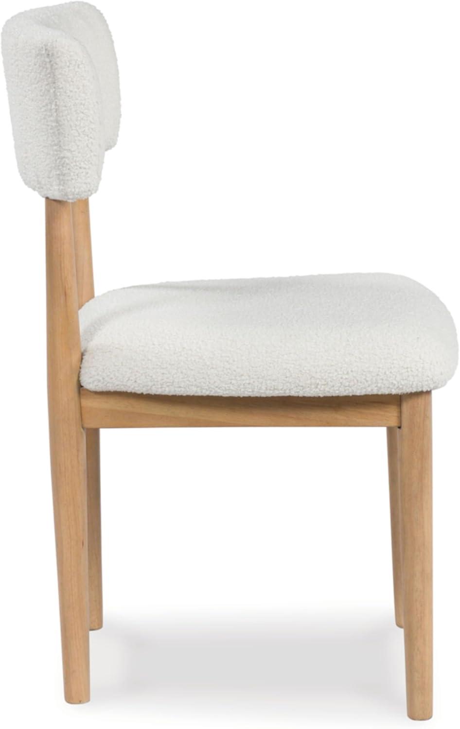 imageSignature Design by Ashley Sawdyn Solid Wood Frame Dining Chair Set of 2 WhiteLight BrownNatural