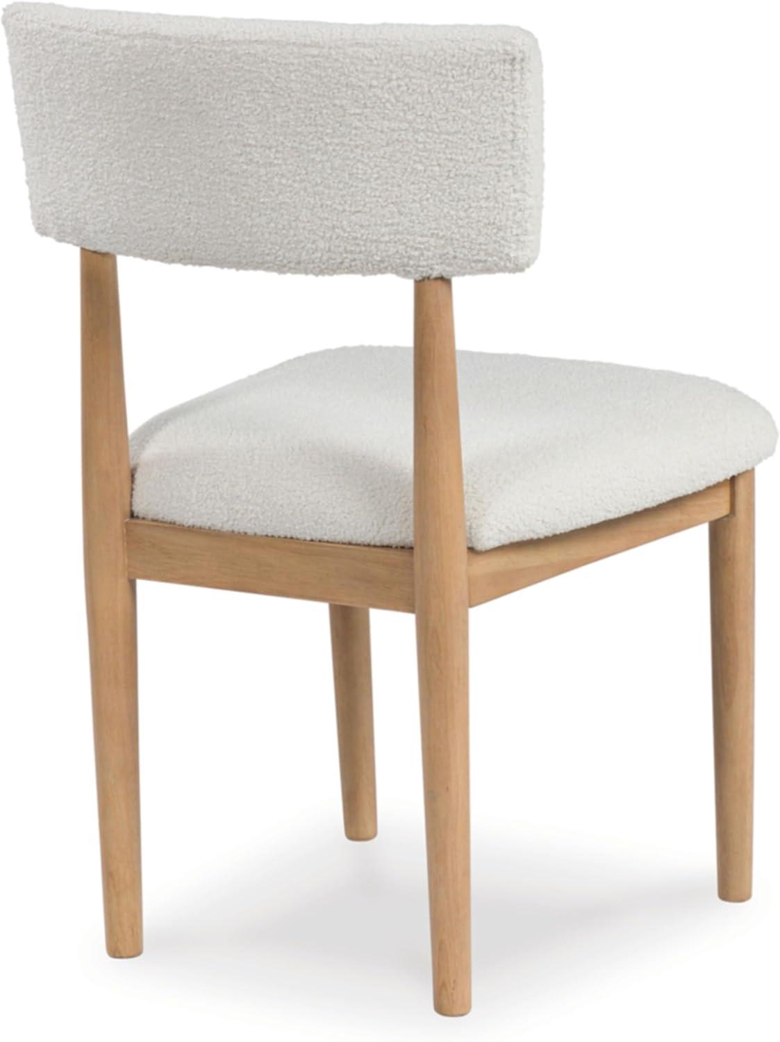 imageSignature Design by Ashley Sawdyn Solid Wood Frame Dining Chair Set of 2 WhiteLight BrownNatural