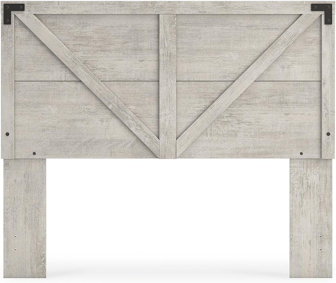 imageSignature Design by Ashley Shawburn Farmhouse Crossbuck Panel Headboard Queen Light GrayQueen