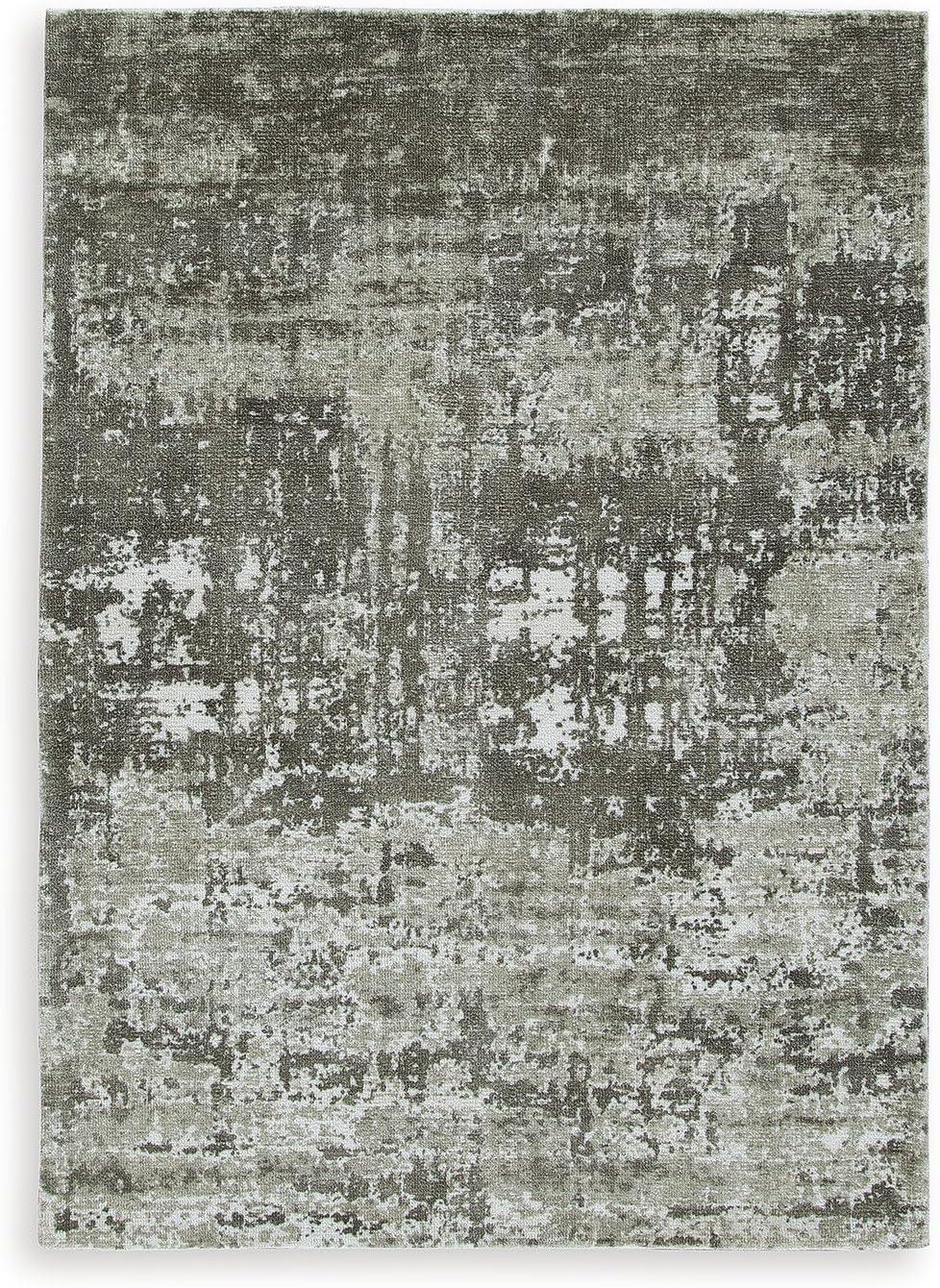 imageSignature Design by Ashley Valmontic Contemporary Indoor Abstract 8 x 10 Large Rug Gray ampamp Light Gray710 x 101 Rectangular