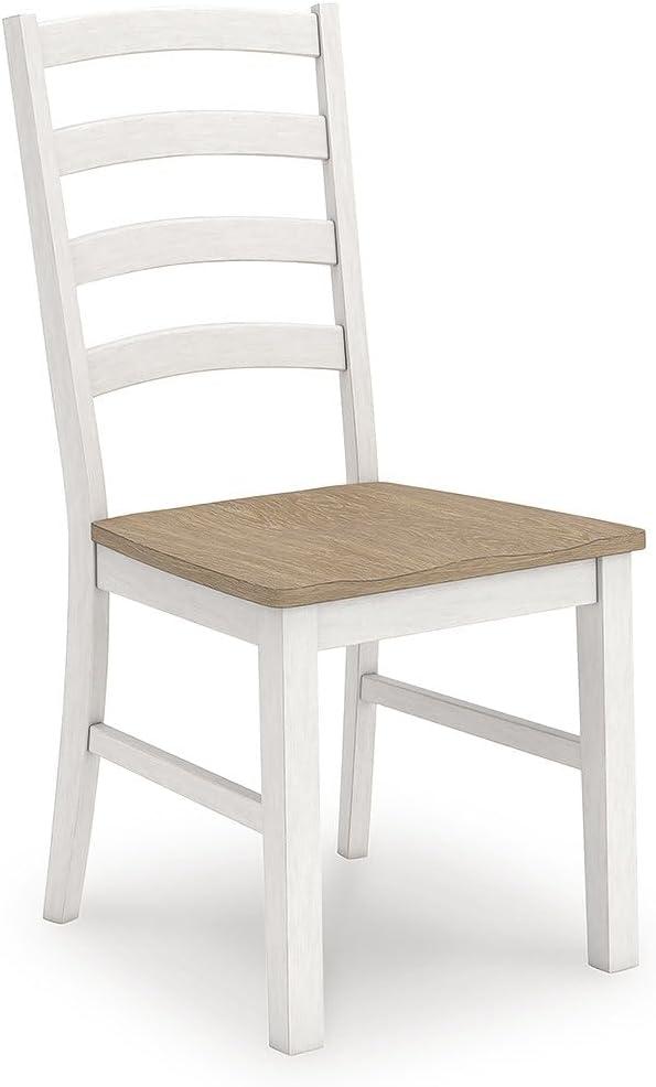 imageSignature Design by Ashley Westlinport Casual Dining Chair with High Back Set of 2 White ampamp Light Brown