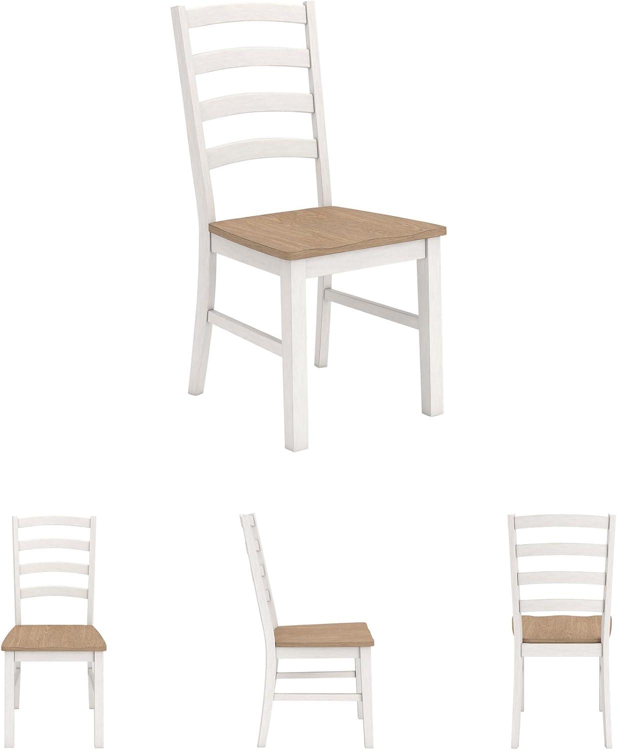 imageSignature Design by Ashley Westlinport Casual Dining Chair with High Back Set of 2 White ampamp Light Brown