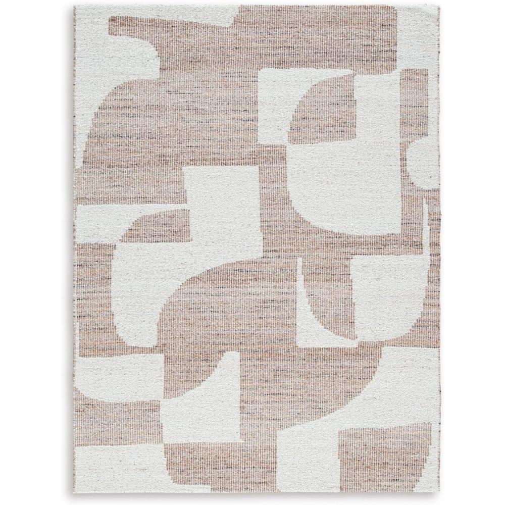 imageSignature Design by Ashley Brynnfield Casual Indoor Abstract Handmade 8 x 10 Rug Beige ampamp Light Brown51 x 611 Rectangular