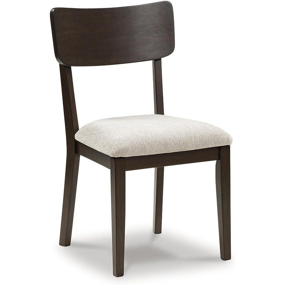 imageSignature Design by Ashley Favelon Casual Upholstered Dining Chair Set of 2 Beige ampamp Dark Brown