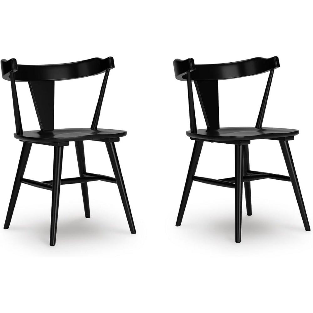 imageSignature Design by Ashley Gretlynn Casual Solid Wood Armless Dining Chair Set of 2 BlackBlack