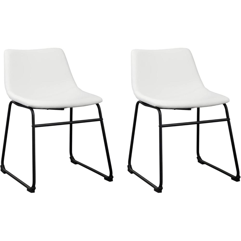 imageSignature Design by Ashley Gretlynn Casual Solid Wood Armless Dining Chair Set of 2 BlackWhite