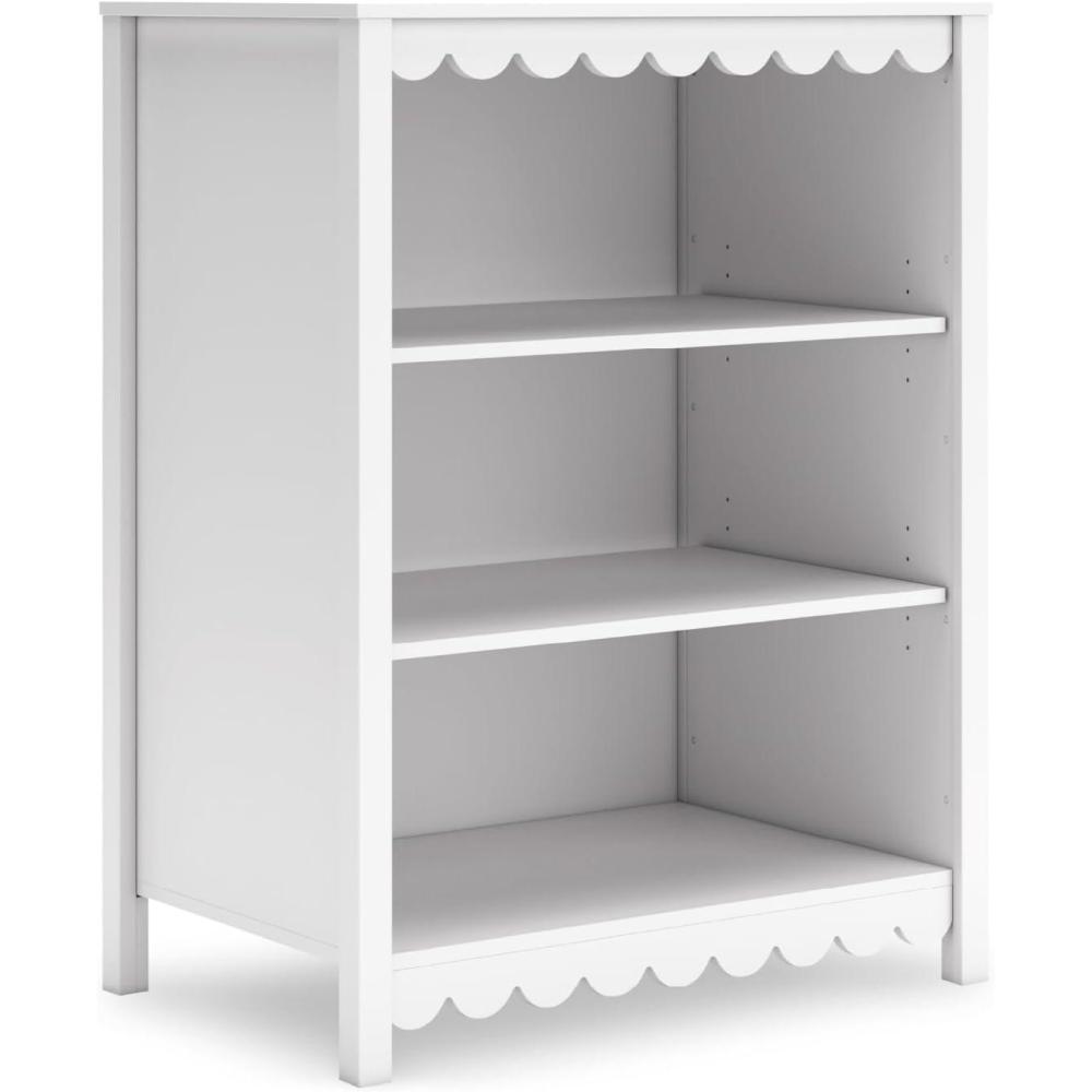 imageSignature Design by Ashley Hallityn Modern Freestanding 3Tier Bookcase with 2 Adjustable Shelves White
