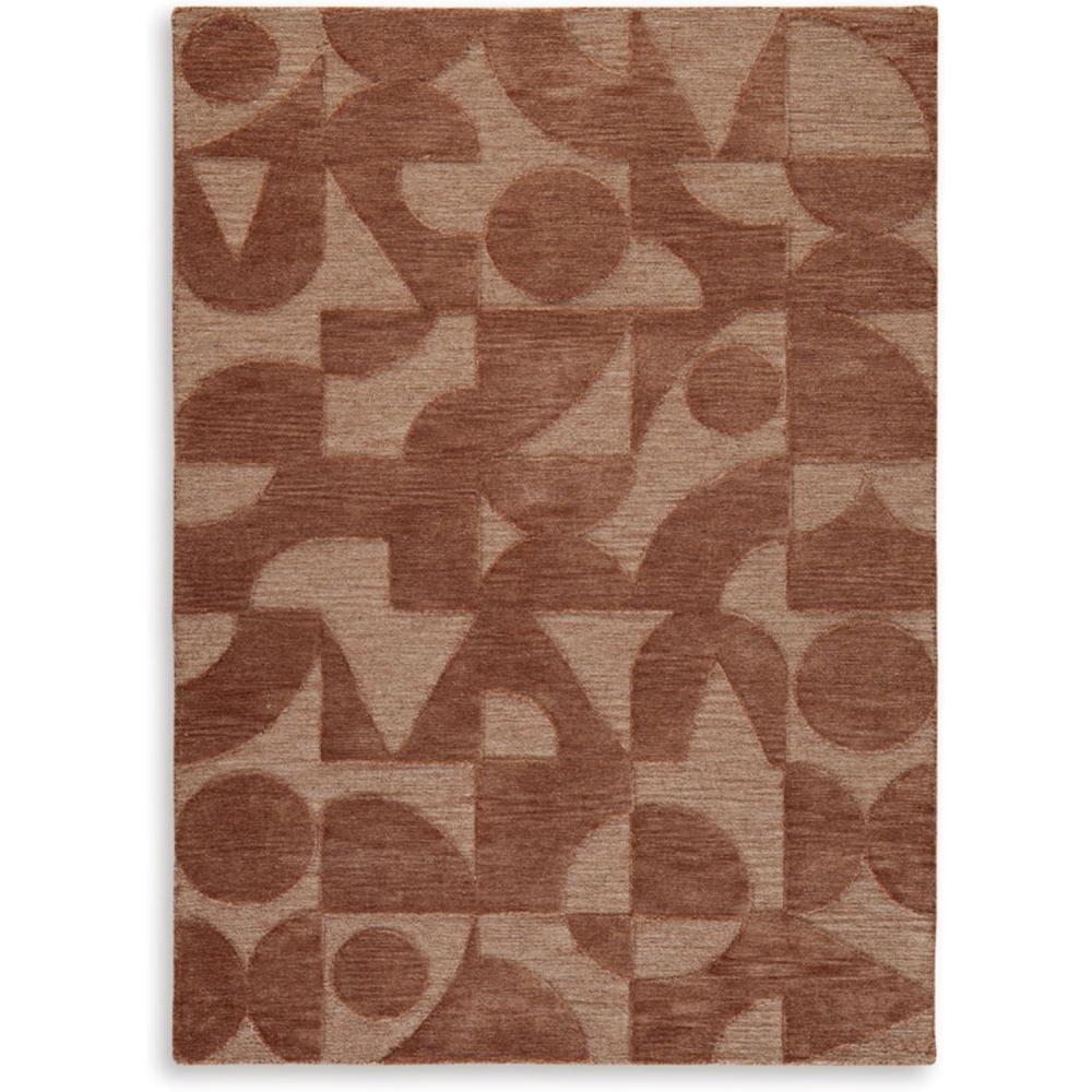 imageSignature Design by Ashley Perrenton Contemporary Indoor HandTufted Geometric 8 x 10 Rug Dark Brown ampamp Light Brown78 x 910 Rectangular