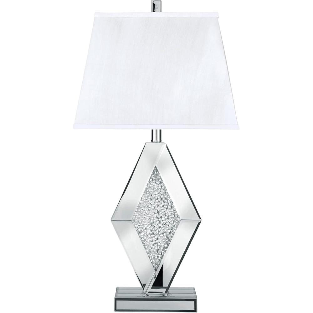 imageSignature Design by Ashley Prunella 30quot Glam Crystal Bead Mirrored Glass Table Lamp Silver