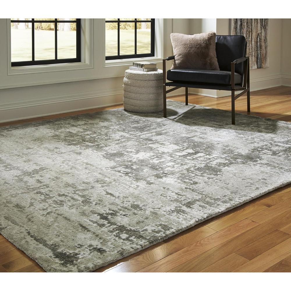 imageSignature Design by Ashley Valmontic Contemporary Indoor Abstract 8 x 10 Large Rug Gray ampamp Light Gray710 x 101 Rectangular