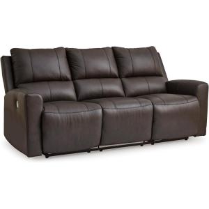 Signature Design by Ashley Boxmere Modern Leather Match Power Reclining Loveseat with Console and USB Ports, Dark Brown(Power Reclining Sofa)