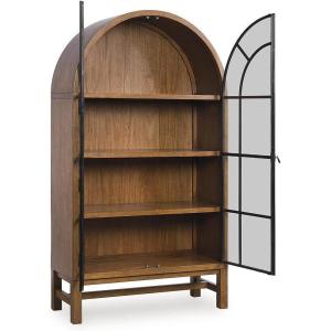 Signature Design by Ashley Chadworth Classic Display Cabinet with Anti-Tipping, Light Brown & Black(Light Brown & Black)