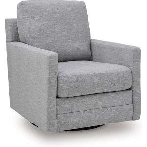 Signature Design by Ashley Freybourne Next-Gen Nuvella Casual Stain Resistant Swivel Accent Chair with Reversible Cushions, Light Brown(Grey)