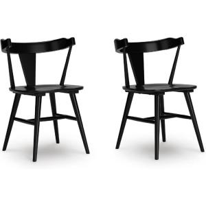 Signature Design by Ashley Gretlynn Casual Solid Wood Armless Dining Chair, Set of 2, Black(Black)