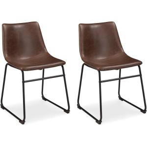 Signature Design by Ashley Gretlynn Casual Solid Wood Armless Dining Chair, Set of 2, Black(Brown)