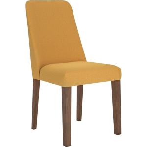 Signature Design by Ashley Lyncott Contemporary Dining Room Upholstered Side Chair with Foam Cushion, 2 Count, Yellow & Brown(Yellow & Brown)