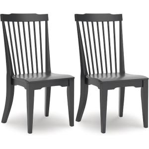 Signature Design by Ashley Mendinfort Dining Room Side Chair, Set of 2, Black