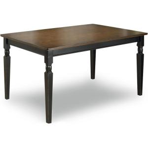 Signature Design by Ashley Owingsville Rustic Farmhouse Dining Room Table, Black & Brown(Black)