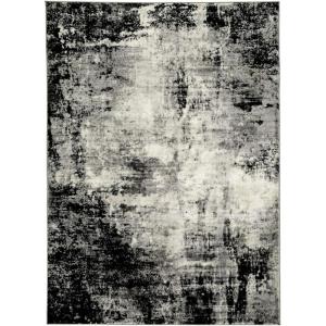 Signature Design by Ashley Zekeman Contemporary 5 x 7 Medium Pile Abstract Design Rug, Black, Cream & Gray(5’3″ x 7’7″ (Rectangular))