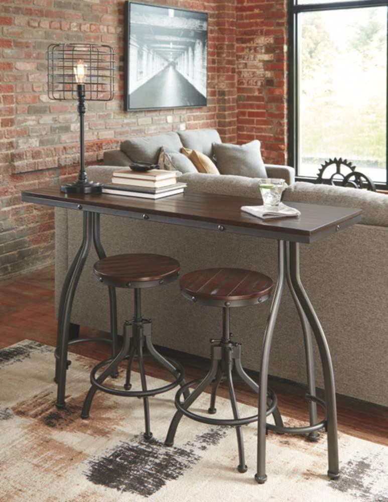 imageSignature Design by Ashley Odium Urban Counter Height Dining Table Set with 2 Bar Stools Gray3 Piece