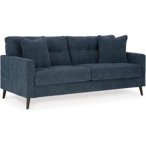 Signature Design by Ashley Bixler Mid-Century Modern Tufted Sofa with 2 Toss Pillows, Green(Blue)