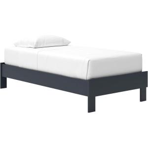 Signature Design by Ashley Simmenfort Vintage Twin Platform Bed with Metal Slats, No Box Spring Needed, Blue