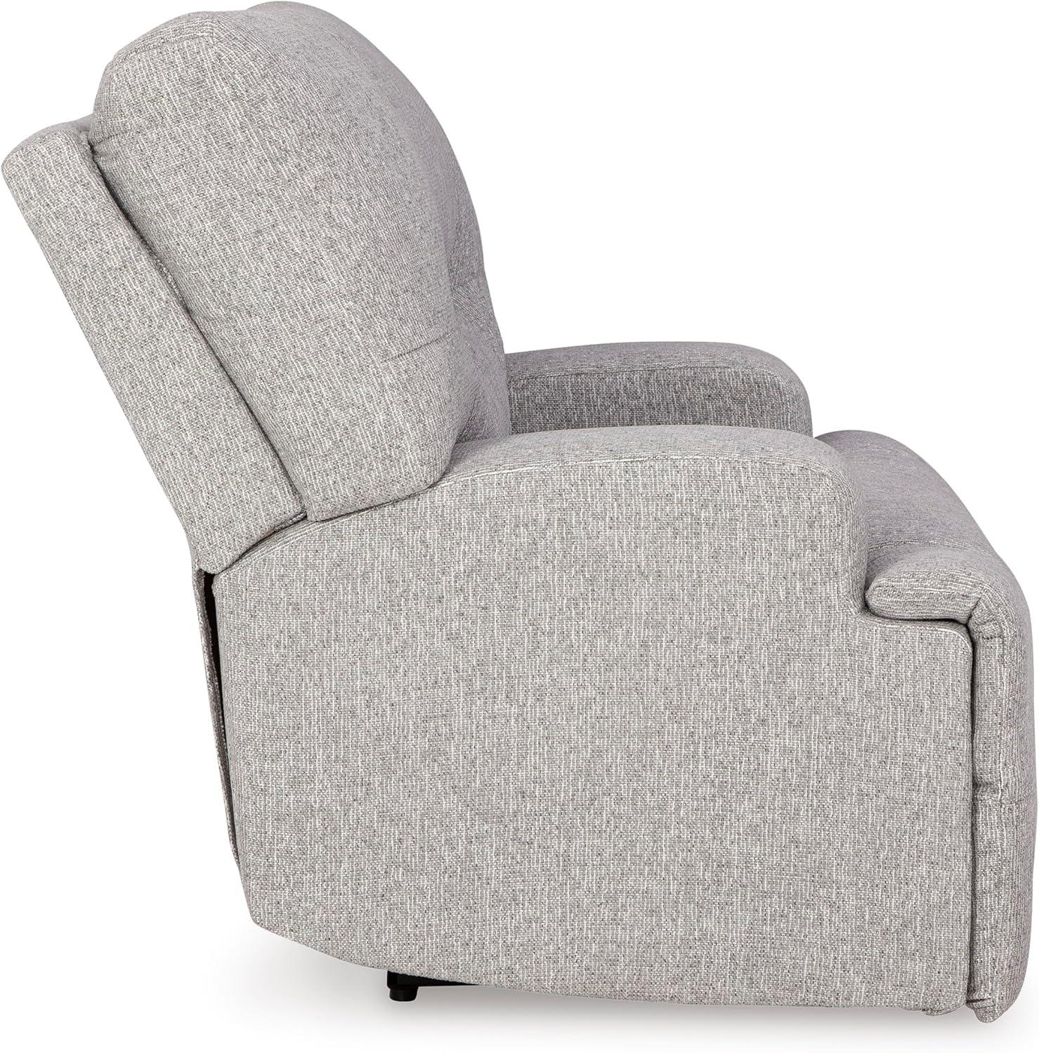 imageSignature Design by Ashley Acklen Place Contemporary Indoor ZeroGravity Stain Resistant Oversized Upholstered Power Recliner with Adjustable Headrest and USB Port Light GrayLight Gray