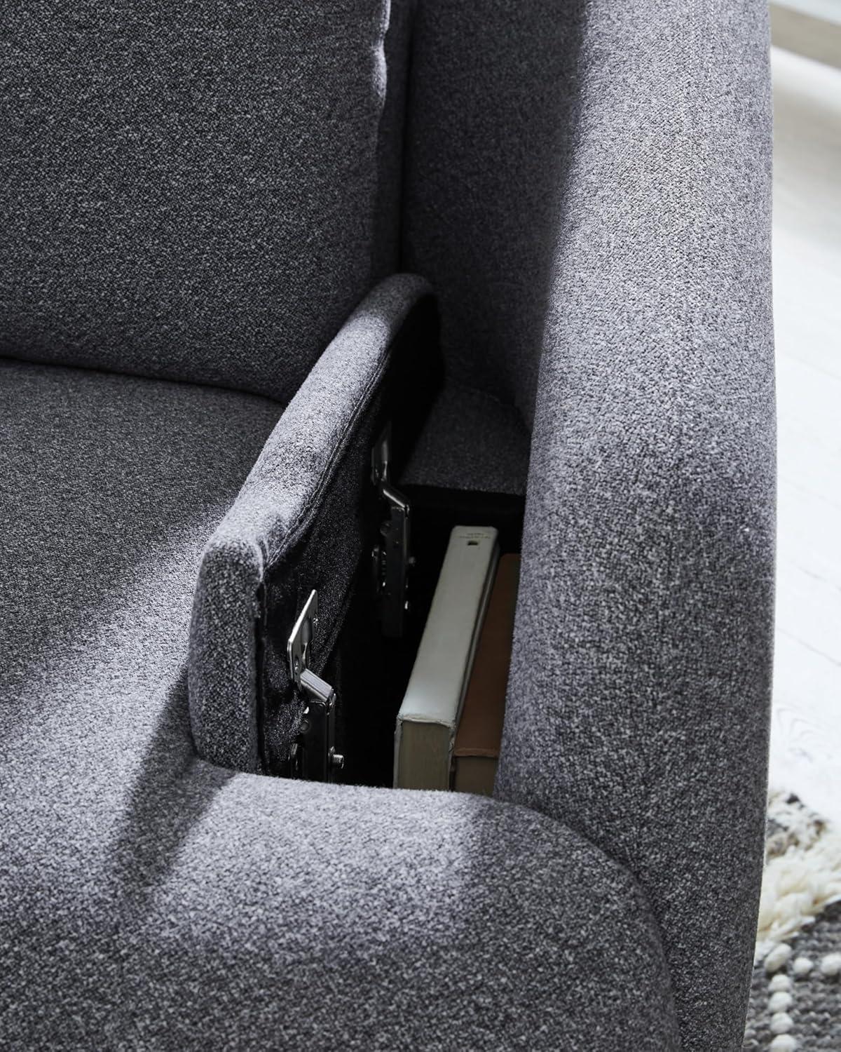 imageSignature Design by Ashley Alainmont NextGen Nuvella Contemporary Stain Resistant Swivel Power Recliner with USB Ports and Hidden Storage GrayGrey