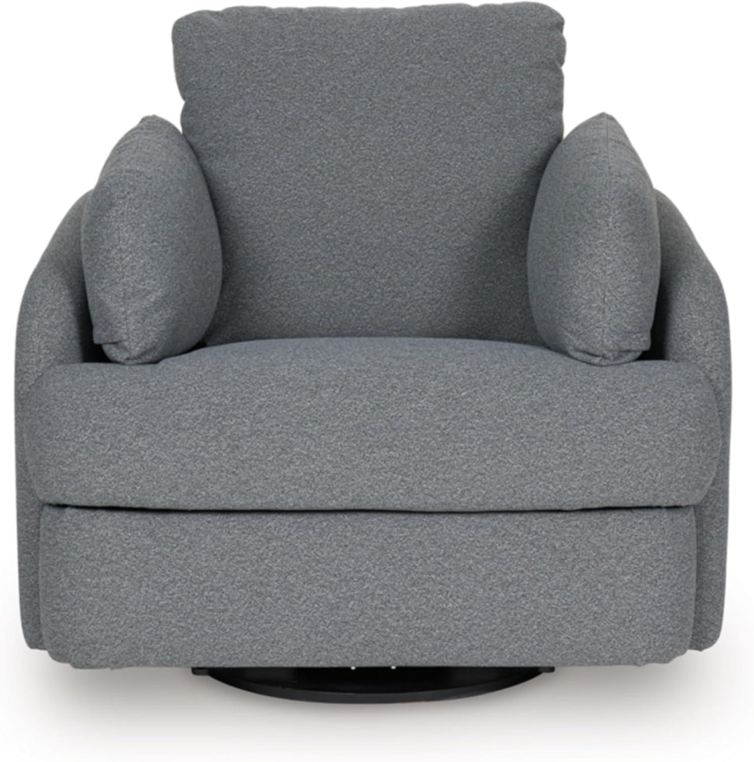 imageSignature Design by Ashley Alainmont NextGen Nuvella Contemporary Stain Resistant Swivel Power Recliner with USB Ports and Hidden Storage GrayGrey