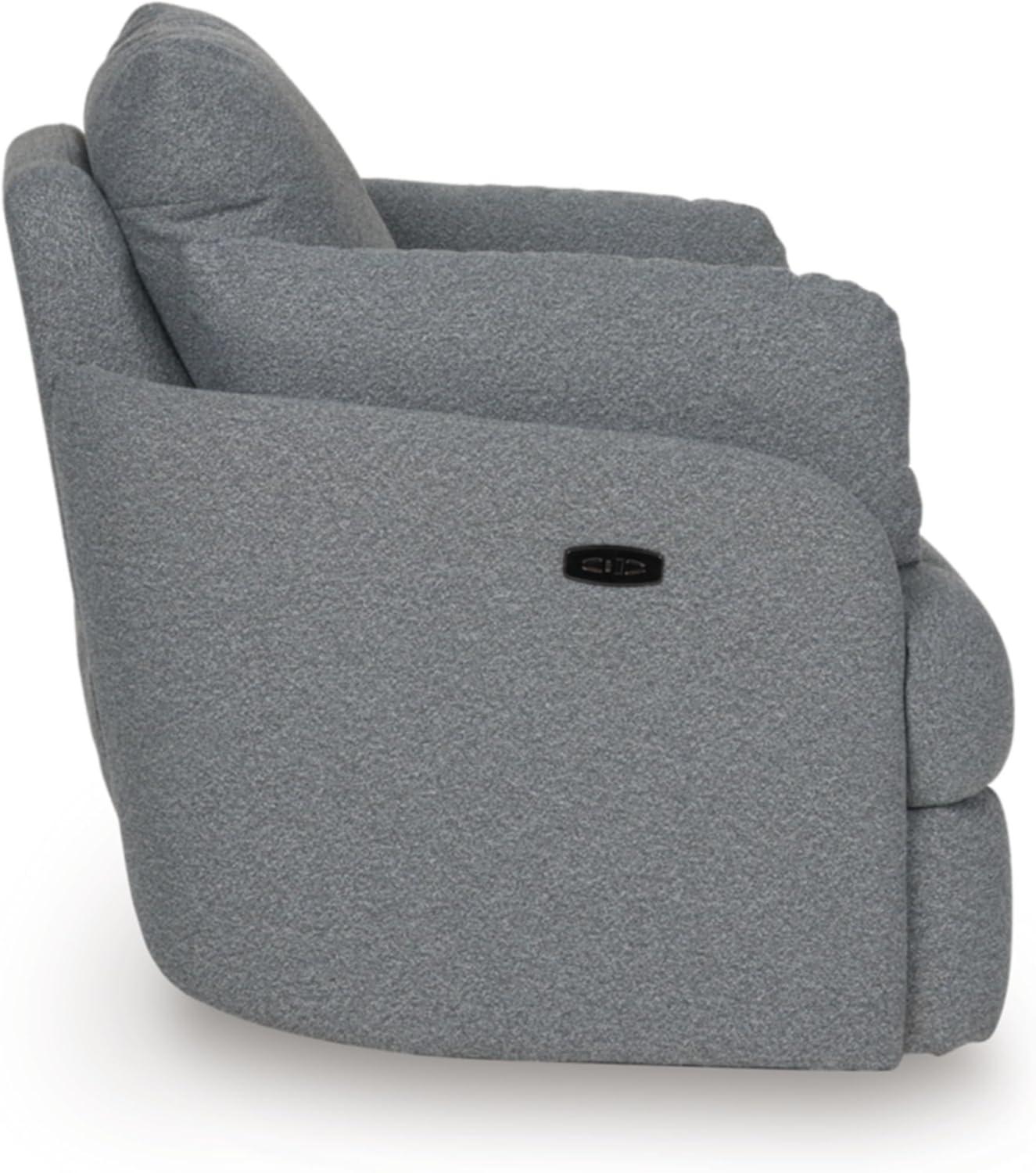 imageSignature Design by Ashley Alainmont NextGen Nuvella Contemporary Stain Resistant Swivel Power Recliner with USB Ports and Hidden Storage GrayGrey