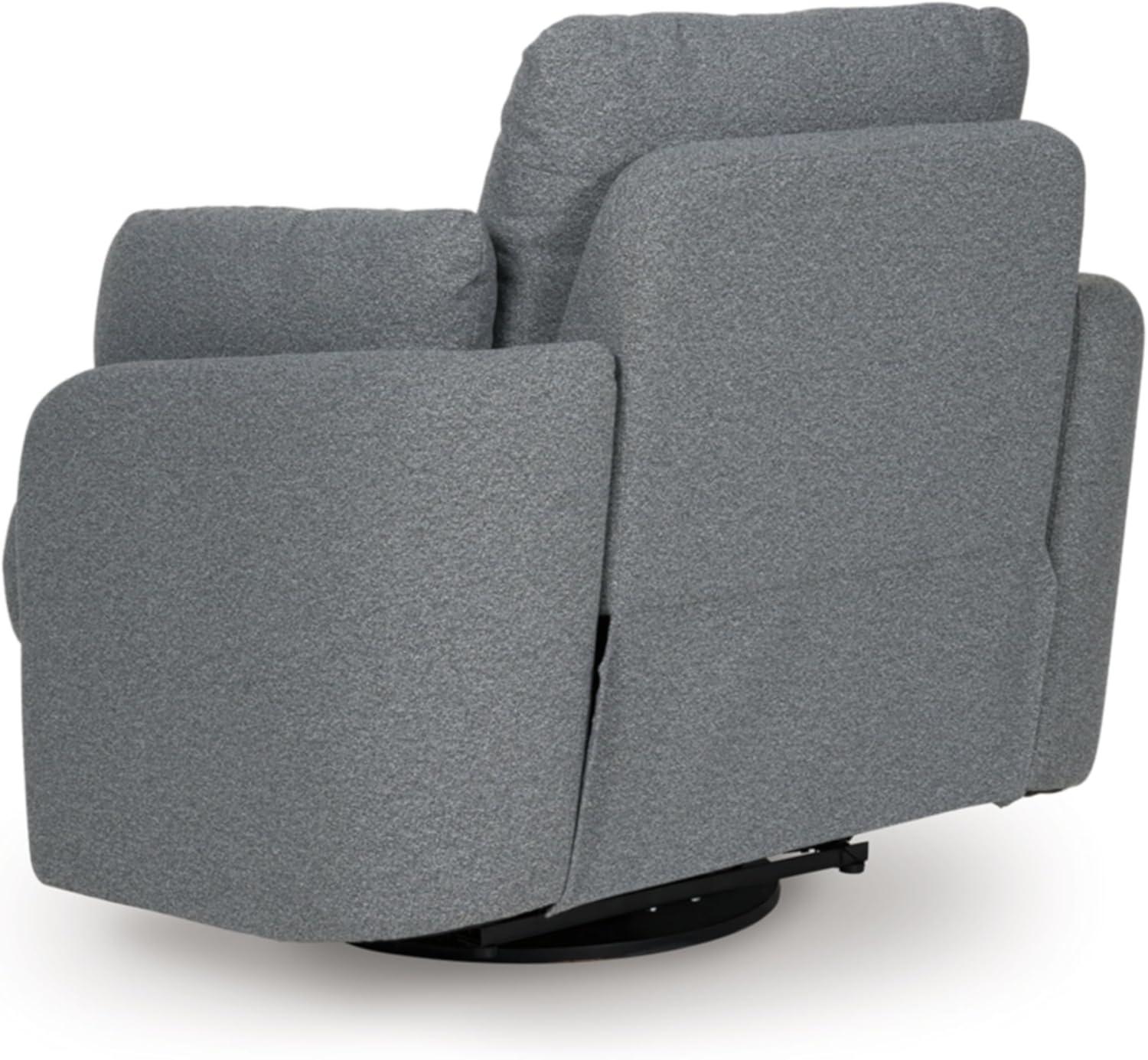 imageSignature Design by Ashley Alainmont NextGen Nuvella Contemporary Stain Resistant Swivel Power Recliner with USB Ports and Hidden Storage GrayGrey