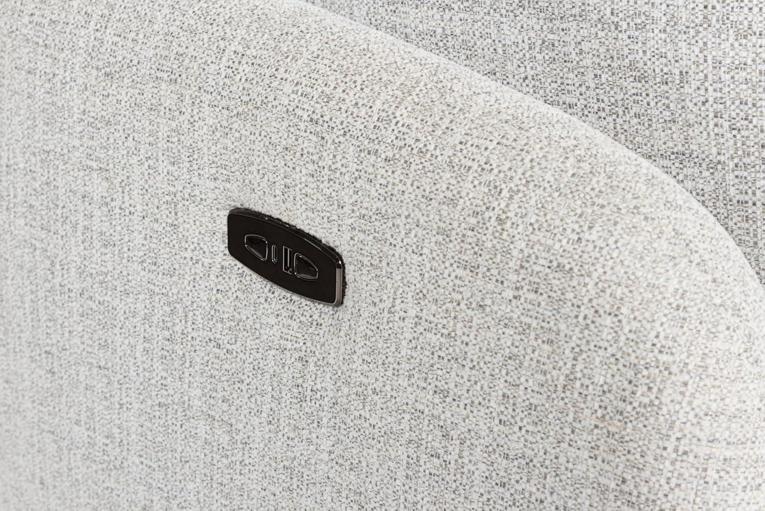 imageSignature Design by Ashley Alainmont NextGen Nuvella Contemporary Stain Resistant Swivel Power Recliner with USB Ports and Hidden Storage GrayLight Gray