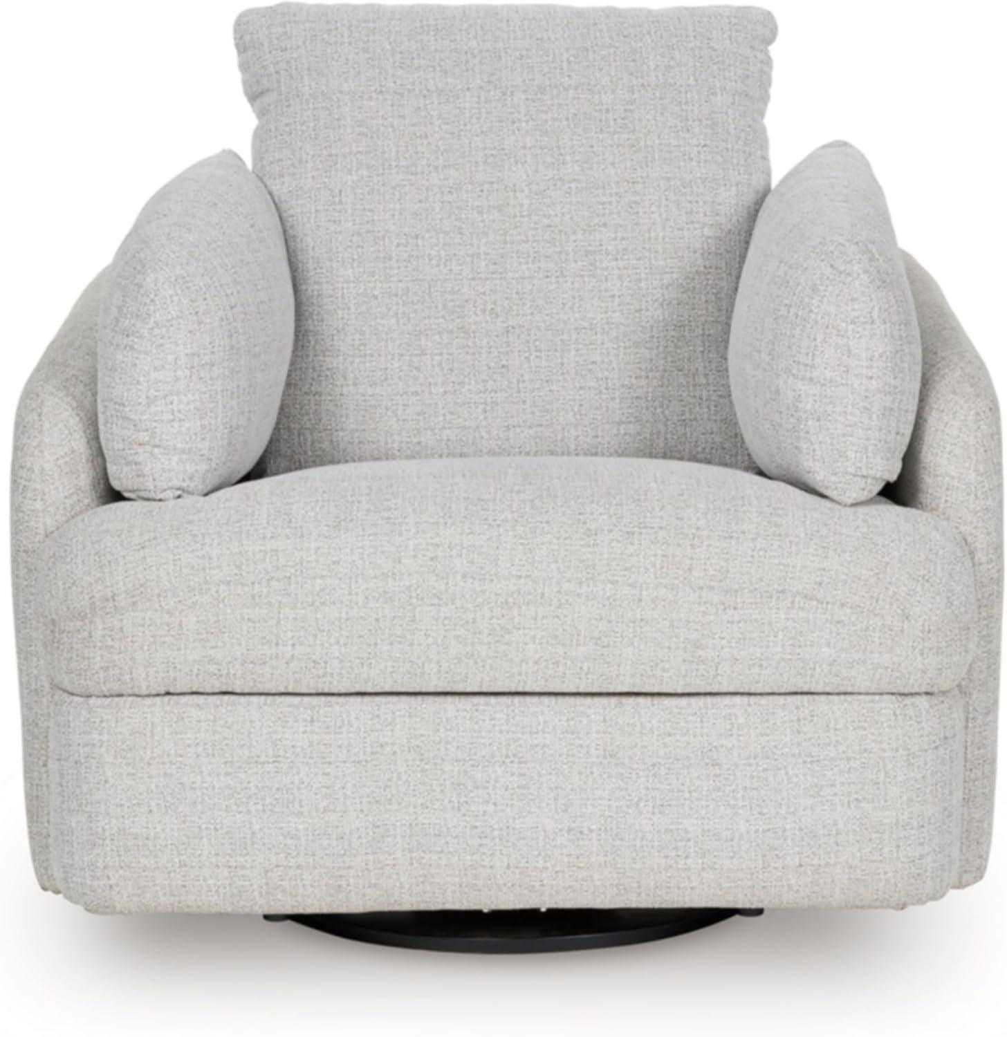 imageSignature Design by Ashley Alainmont NextGen Nuvella Contemporary Stain Resistant Swivel Power Recliner with USB Ports and Hidden Storage GrayLight Gray